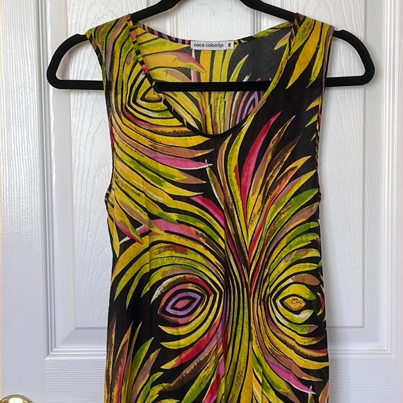Coco Cabana Colorful Design Lightweight Resort Beach Pool Dress Cover Up Sz M - Picture 7 of 11